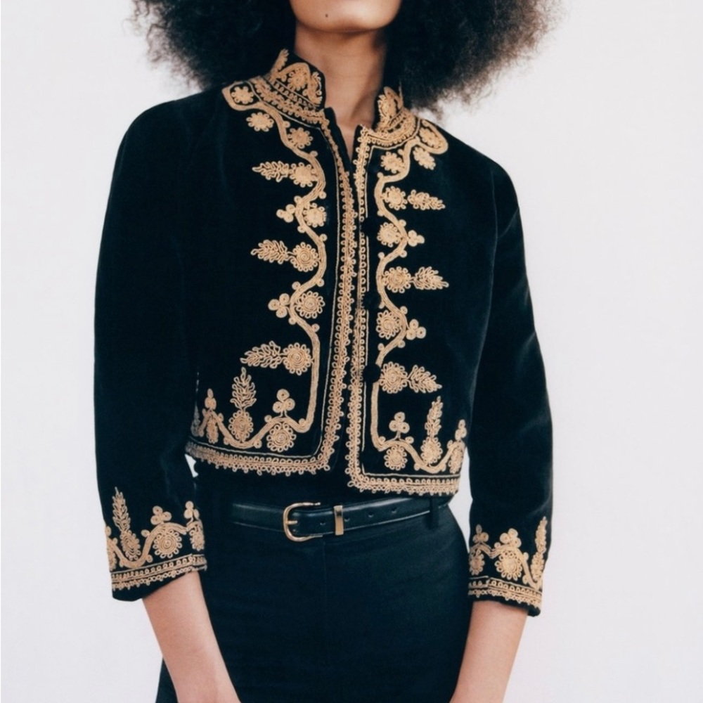 Nili Lotan Lea Embroidered Jacket in black